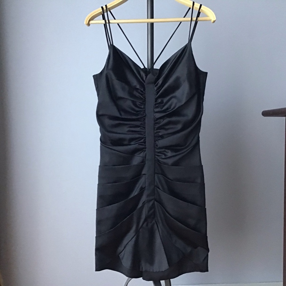 Catherine Brûlé Black Satin bodycon dress size 2
